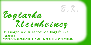 boglarka kleinheincz business card